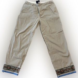 Gap Khaki pants with embellishment around the bottom